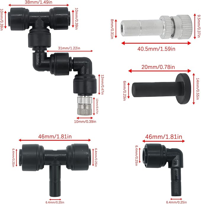 4 Pack Reptile Mister Nozzles，Reptile Misting Nozzles 1/4'', Reptile Fogger - Image 2