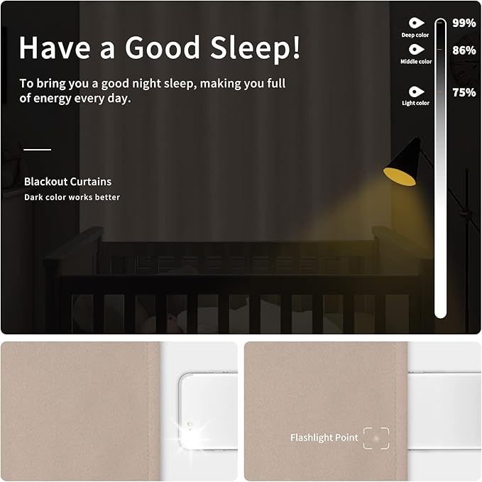 Easy-Going Blackout Curtains for Bedroom, Solid Thermal Insulated Grommet and - Image 2