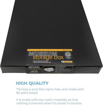 Lineco Museum Archival Storage Box, 13.75x19.75x1.5 in. Drop Front Design. - Image 3