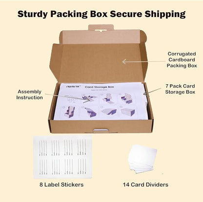 NUMINA 7 Pack 350 Small Card Storage Box, Heavy Duty Cardboard Game Card - Image 6