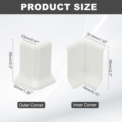 uxcell Self Adhesive Baseboard Corner Blocks, 2.2 Inch Wall Edge Corner - Image 2