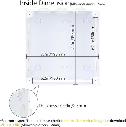 LeMotech Junction Box, ABS Plastic IP65 Waterproof and Dustproof, Universal - Image 3