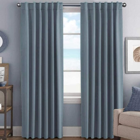 H.VERSAILTEX Blue Back Tab Blackout Curtains 102 Inch Long by HVERSAILTEX