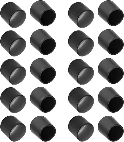 20 Pcs Round Rubber Furniture Leg Caps, 1/2" Vinyl Flexible Chair Leg Floor by Bonsicoky