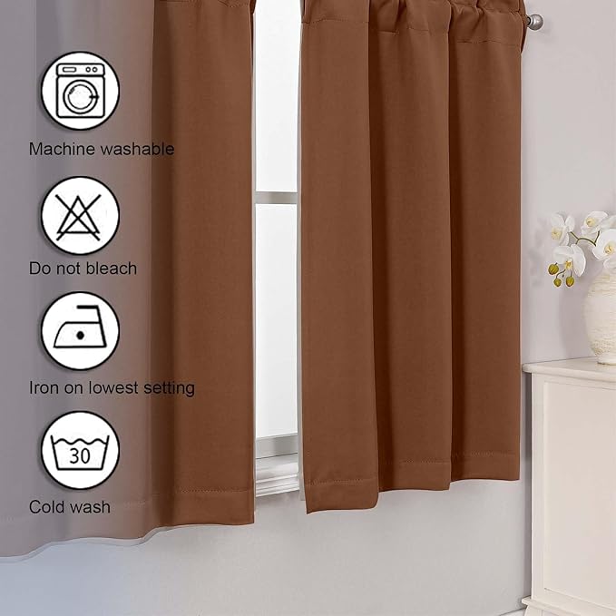 Chyhomenyc Sun Baked Short Blackout Curtains 30 Inch Length, Small Kitchen - Image 7