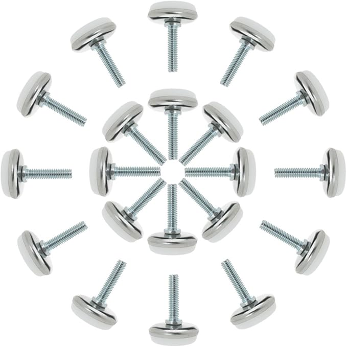 uxcell M6 x 25 x 30mm Screw on Furniture Glide Leveling Feet Adjustable Leveler by uxcell