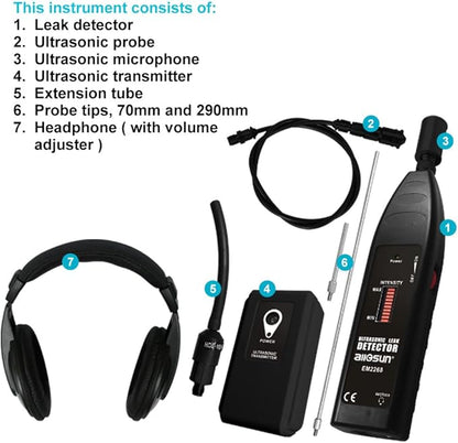 allsun Pro Ultrasonic Leaking Detector Transmitter Auto Noise Finder, - Image 7