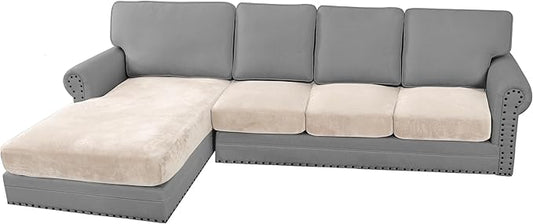 H.VERSAILTEX Velvet Stretch Sectional Couch Covers by HVERSAILTEX