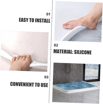 Self-Adhesive Water Retaining Strip Silicone Bathroom Shower Room Strip White - Image 5