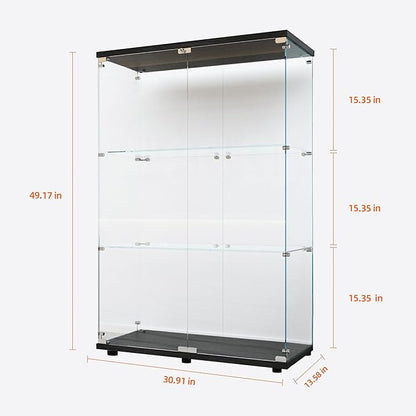 Yoluckea 3-Tier Glass Display Cabinet - Image 2