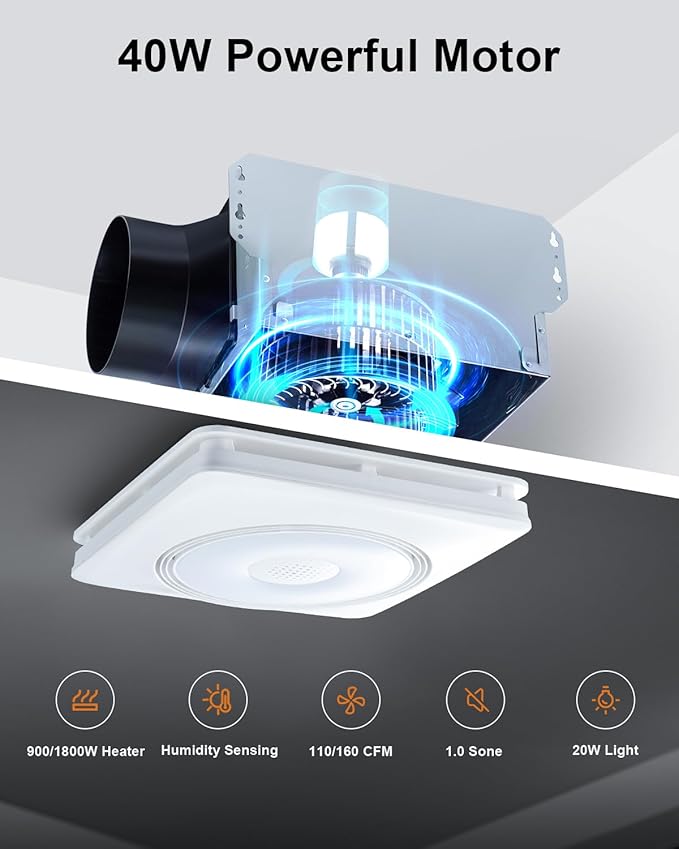 GROWNEER Powerful Oversize Bathroom Exhaust Fan - Image 7