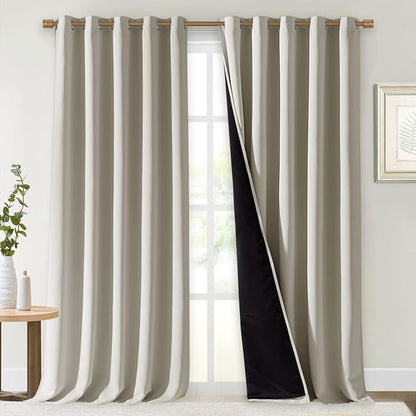 NICETOWN Full Shading Curtains for Windows, Super Heavy-Duty Black Lined by NICETOWN