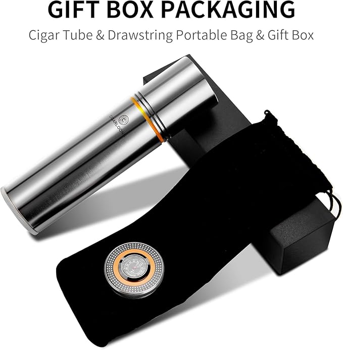 Travel Cigar Humidor Case/Box Metal Portable Air Tight Lid Smell Proof Cigar - Image 6
