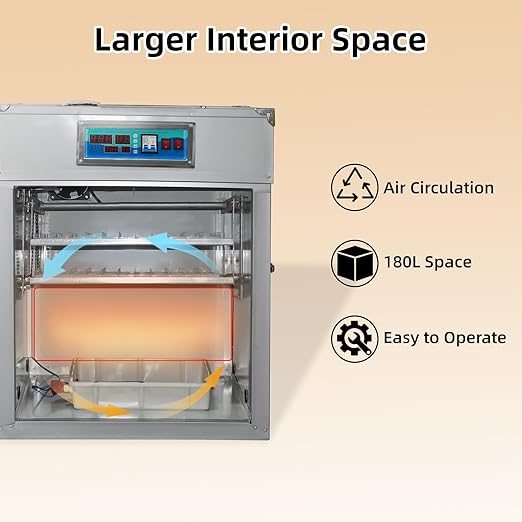 XKV 176 Eggs Incubator with Automatic Egg Turning, Temperature Humidity Control - Image 9