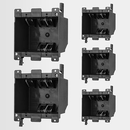 2-Gang Black Non-Metallic PVC Old Work Electrical Box, 25 Cubic Inch. – by YQMIGU