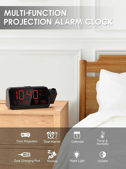 ROCAM Projection Clock for Bedroom, Digital Clock - Image 2