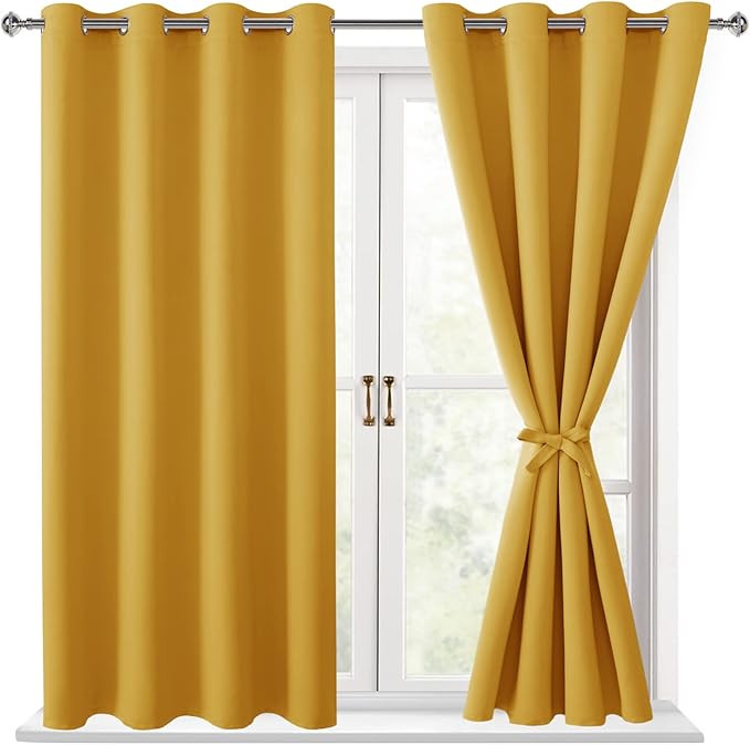 Hiasan Blackout Curtains for Bedroom, 52 x 54 Inches Long by Hiasan