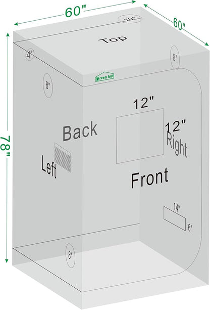 60"x60"x78" 600D Mylar Hydroponic Growing Tents - Image 8