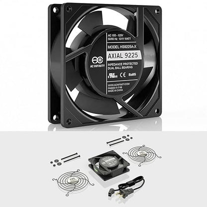AC Infinity AXIAL 9225, Muffin Fan, 120V AC 92mm by 92mm by 25mm High Speed - Image 2
