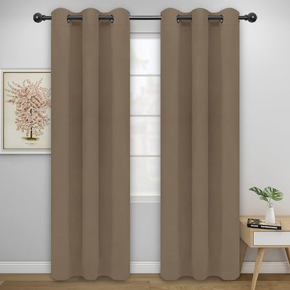 Easy-Going Blackout Curtains for Bedroom, Solid Thermal Insulated Grommet and by Easy-Going