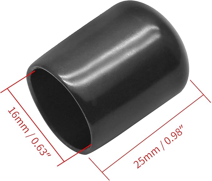 12Pcs Round Rubber End Caps 5/8" ID Vinyl Flexible Bolt Chair Foot Covers Screw - Image 2