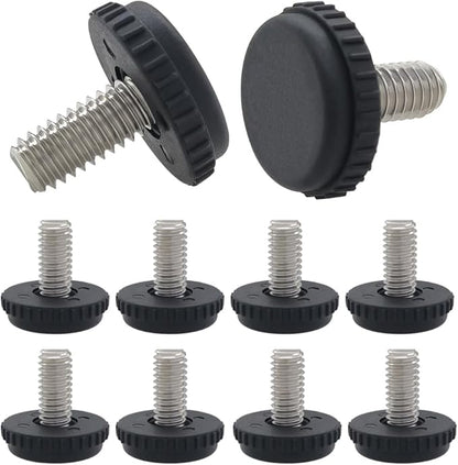 Hooshing 10PCS 1/4-20 Stainless Steel Adjustable Furniture Levelers Screw in by Hooshing