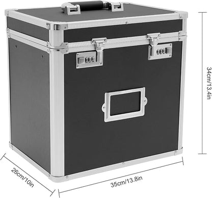 Metal Locking File Organizer Box, 13.8*10*13.4 inch Portable Locking Storage - Image 7