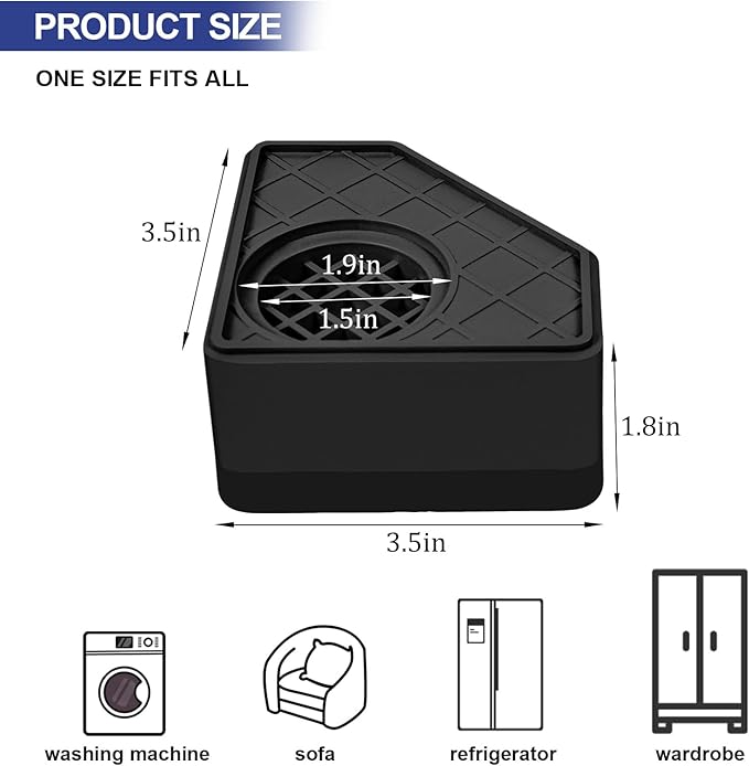 4Pcs Anti Vibration Pads for Washing Machine, Stops Washer Dryer Moving - Image 2
