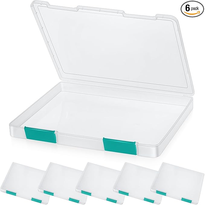 PerKoop 6 Pcs Clear Paper Storage Box A4 Plastic File Box Document Paper by PerKoop