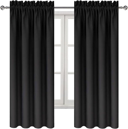 DWCN Black Room Darkening Blackout Curtains - Image 9