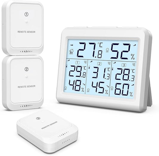 ORIA Indoor Outdoor Thermometer, Digital Hygrometer Thermometer, Wireless by Oria