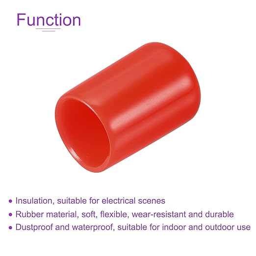 DMiotech 100 Pack 11mm ID Red Screw Thread Protectors Rubber End Caps Bolt - Image 5