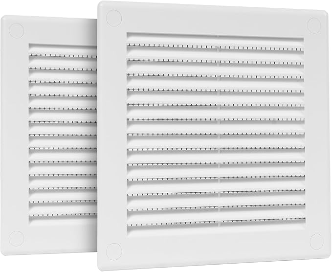 2-Pack 6" x 6" Square Air Vent Cover – White Plastic Vent Deflector by Unknown