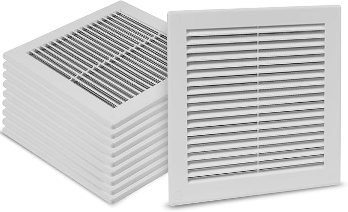 10-Pack 10" x 10" Square Air Vent Cover – White Plastic Vent Deflector by Unknown