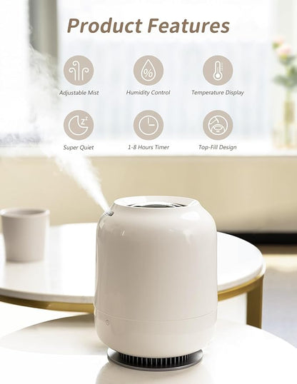 SmartDevil 1.2L Cool Mist Humidifier, Top Fill Ultrasonic Smart Air Humidifier - Image 2