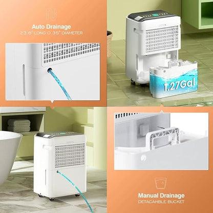 AIRPLUS 70 Pints Dehumidifiers for Home, 5500 Sq. Ft Dehumidifier for Basement - Image 8