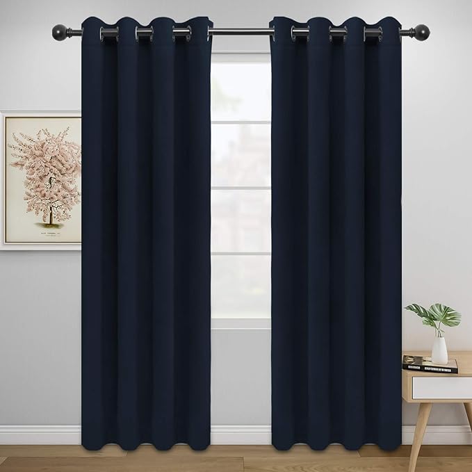 Easy-Going Blackout Curtains for Bedroom, Solid Thermal Insulated Grommet and by Easy-Going