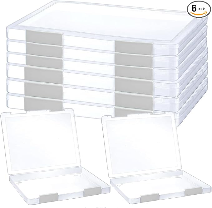 6 Pcs Clear A4 File Portable Project Case, Plastic Storage Box by LonlyEagle