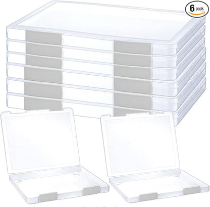 6 Pcs Clear A4 File Portable Project Case, Plastic Storage Box by LonlyEagle