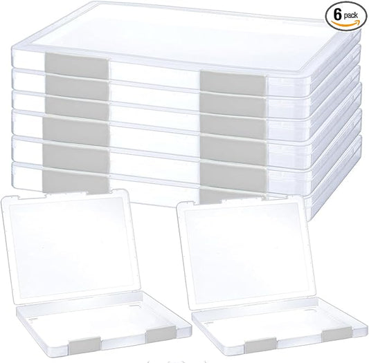 6 Pcs Clear A4 File Portable Project Case, Plastic Storage Box by LonlyEagle