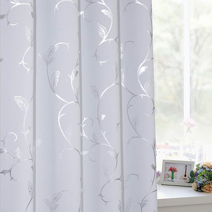 BUHUA Small Window Decor Blackout Curtains Thermal Insulated Room Darkening - Image 3