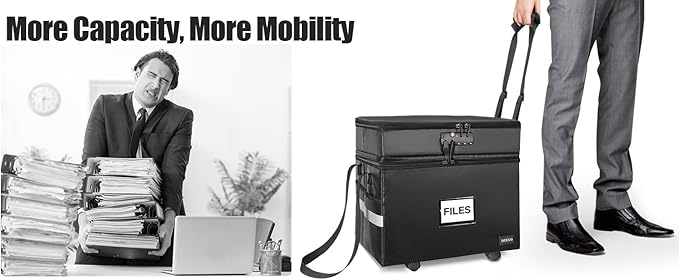 DEEGO Rolling File Box, Fireproof Document Box - Image 8