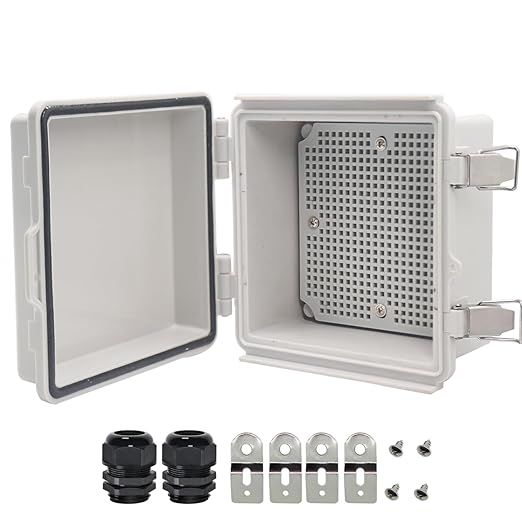 Zulkit Junction Box, IP67 Waterproof Electrical Box Hinged Cover Stainless by Zulkit