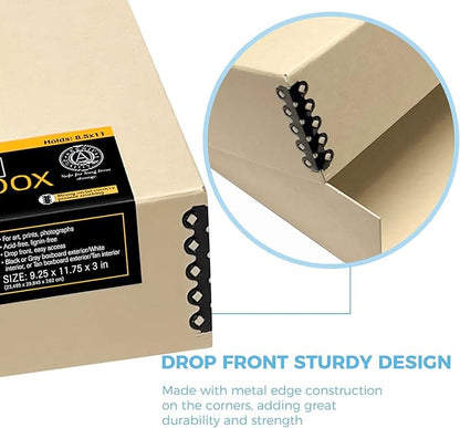Lineco Museum Archival Storage Box, 9.25x11.75x3 in. Drop Front Design. - Image 7