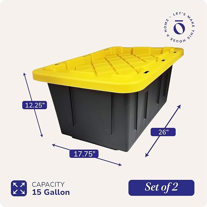 HOMZ 2-Pack Durabilt, Heavy Duty Plastic Storage Bins - Image 4