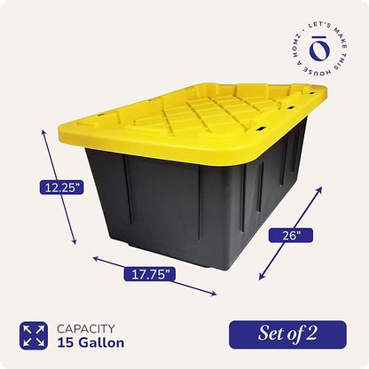 HOMZ 2-Pack Durabilt, Heavy Duty Plastic Storage Bins - Image 4