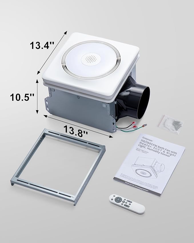 GROWNEER Powerful Oversize Bathroom Exhaust Fan - Image 8