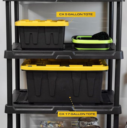 BLACK & YELLOW, 5-Gallon Heavy Duty Tough Storage Container & Snap-Tight Lid - Image 2