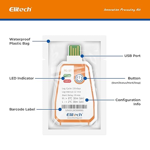 Elitech 100 Pack 120 Days USB Temperature Data Logger Single-Use Cold Chain - Image 6