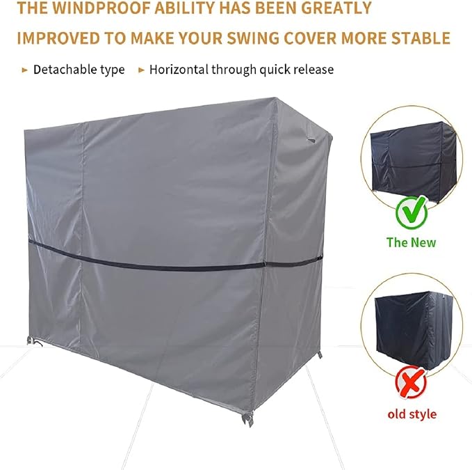 2 Seater Patio Swing Cover Outdoor Swing Chair Cover Hammock Glider Cover - Image 3